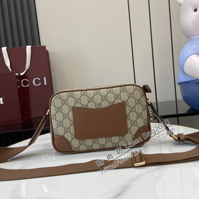 Gucci專櫃古馳最新款Emblem男士旅行系列斜挎包肩背包 jh2583型號：821216